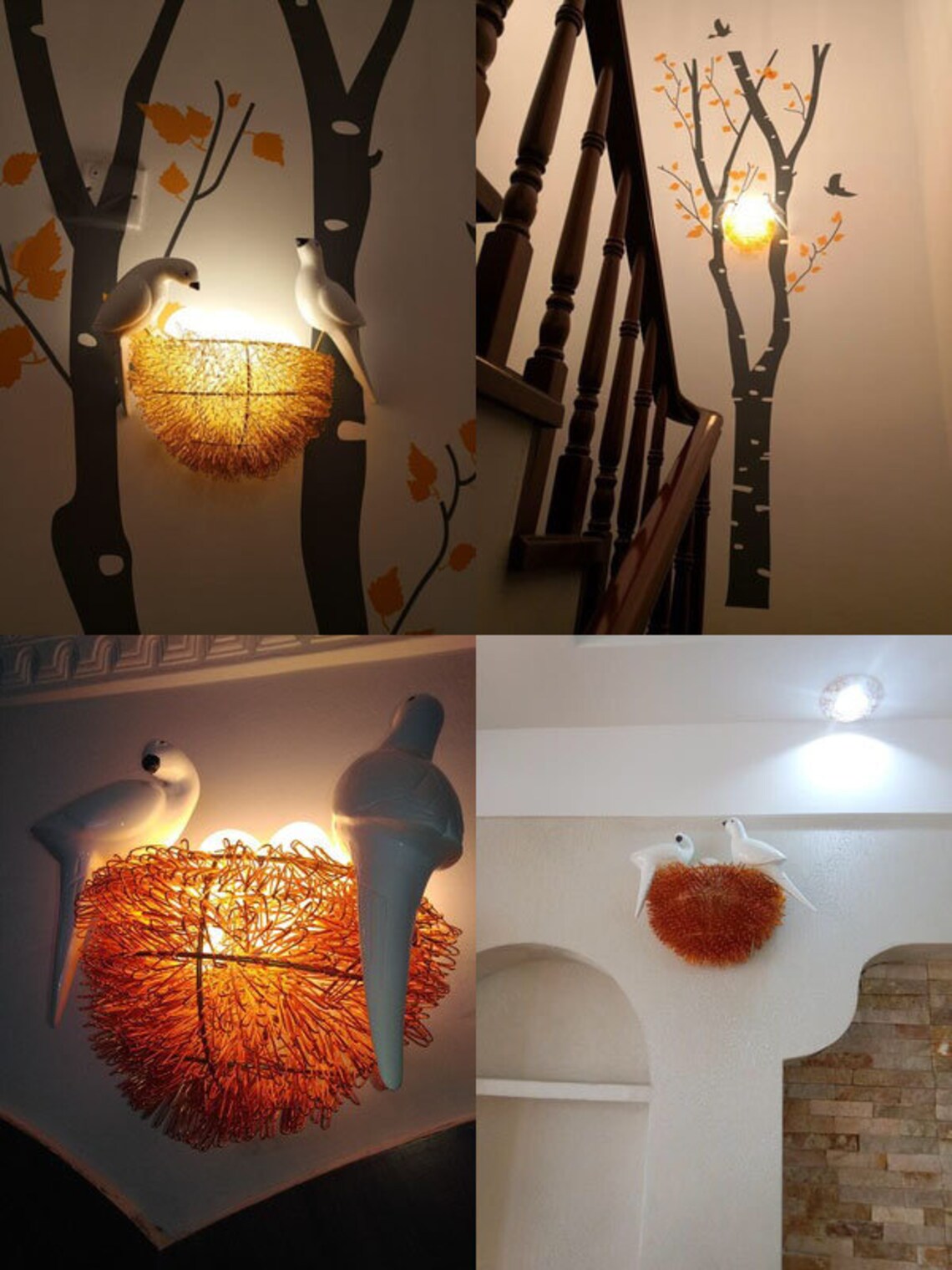 Original lámpara de pared tejida a mano dormitorio nórdico | Etsy