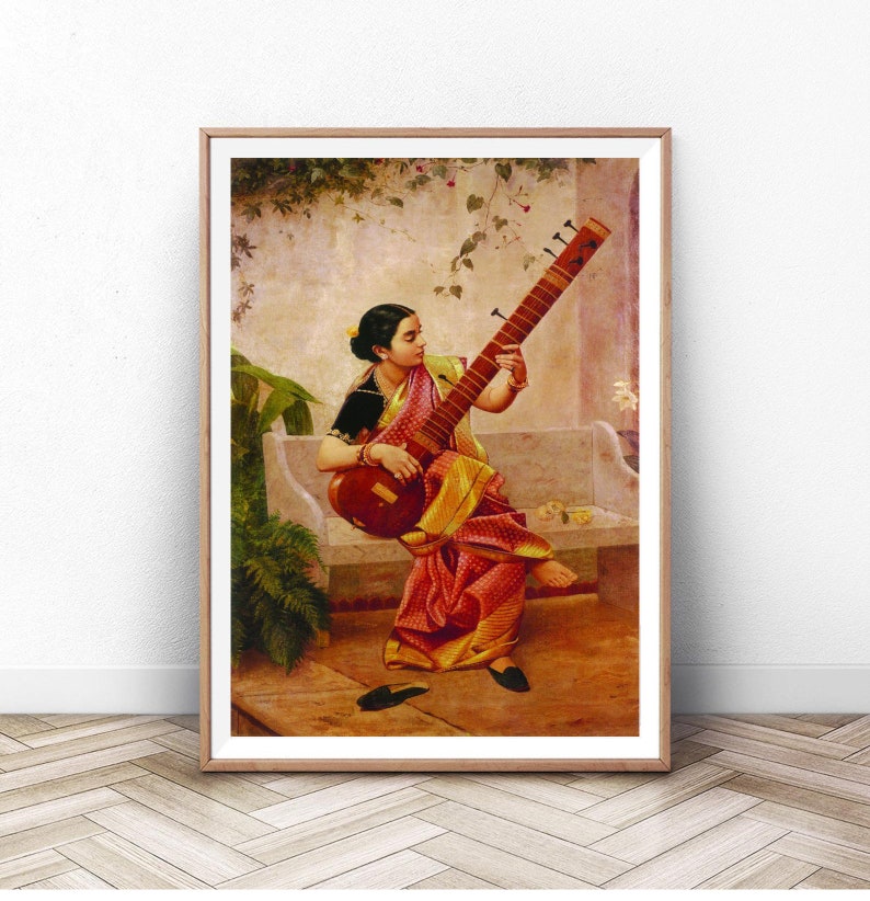 Raja Ravi Varma Kadambari Vintage Printable Art Painting