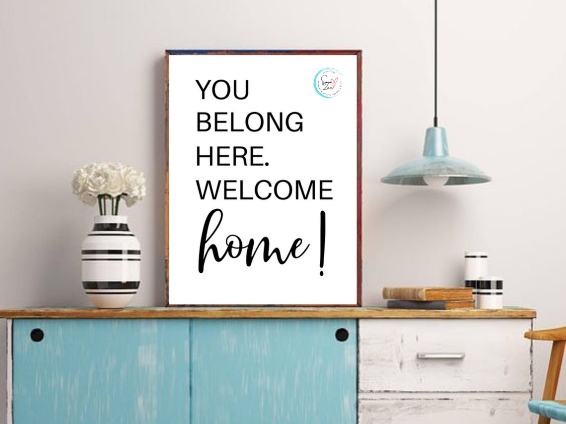 You Belong Here Home Printable Wall Art Digital Etsy