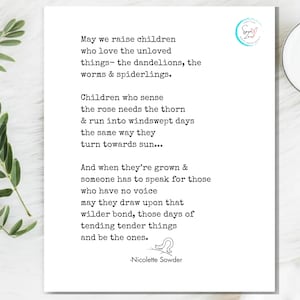 Podemos criar filhos que-com um VERME BONITO ADICIONADO | Download Digital | Citação de Nicolette Sowder | Compaixão inspiradora | Amor | Gentileza