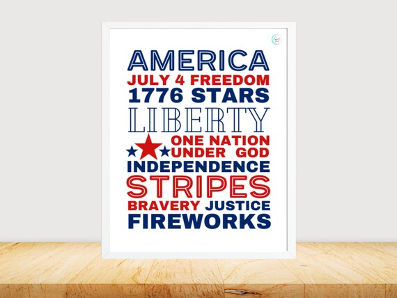 Fourth of July Subway Art Patriotic Printable Wall Art - Etsy