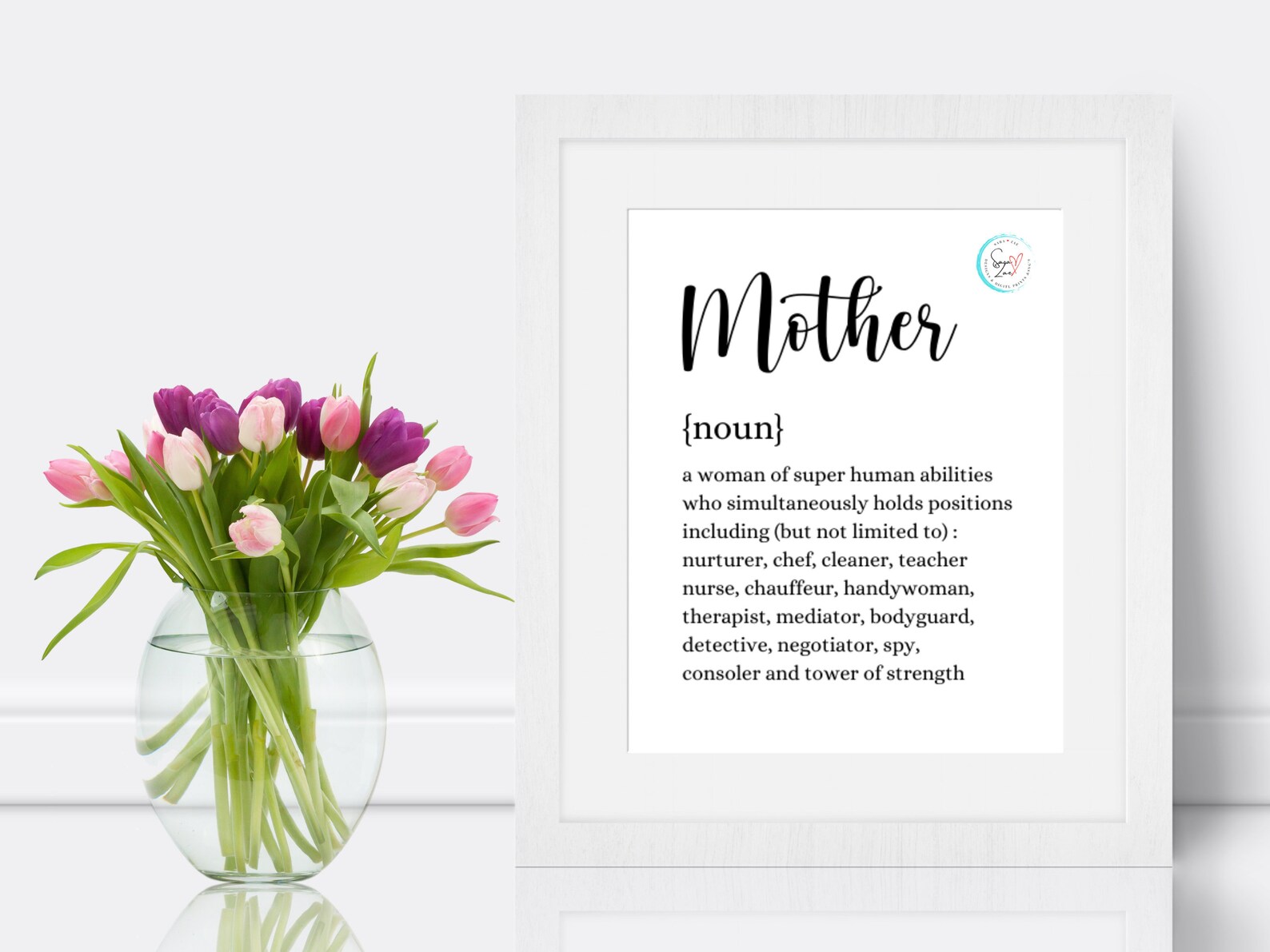 Mother Noun Definition Printable Wall Art Mother's Day Gift Digital