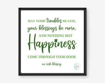 Irish Blessing Sign | St Patrick's Day Decor | Printable Download | Digital Art | Holiday Wall Art | Home Decor