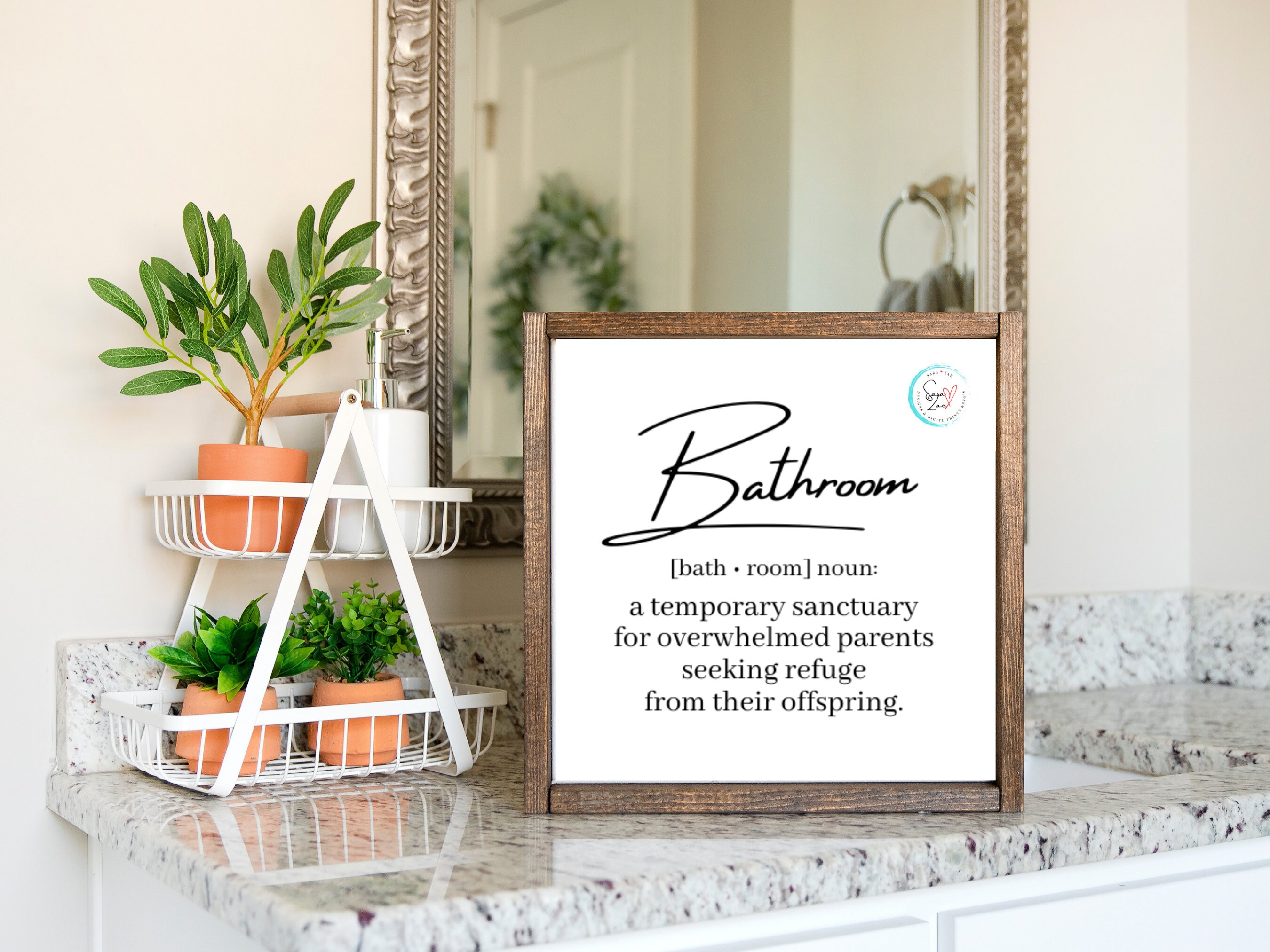 Bathroom A Temporary Sanctuary | Funny Bathroom Sign | Digital Download ...