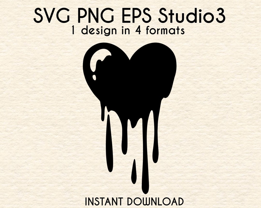 Melting Heart Cut File. Svg Png Eps Studio3 Files for Silhouette Cricut ...
