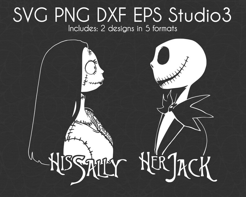 Download Nightmare Before Christmas SVG Cut Files Her Jack His ...