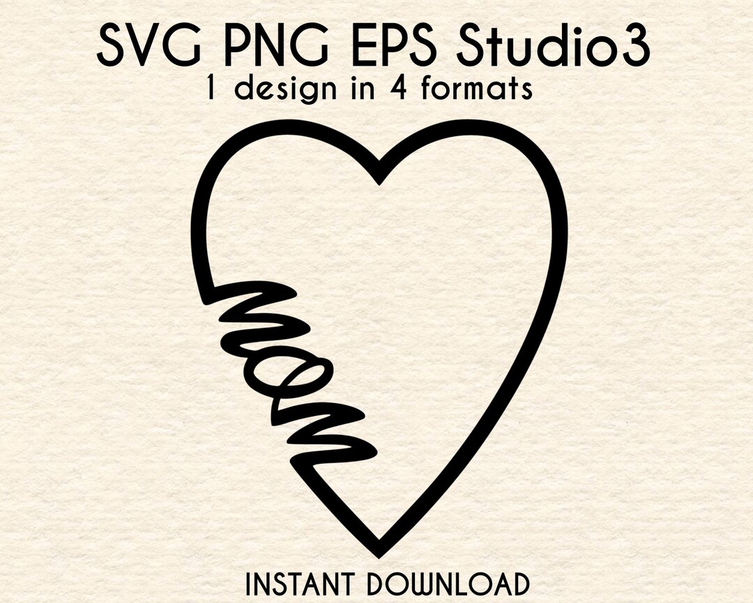 Mom Heart Cut File. Svg Png Eps Studio3 Files for Silhouette Cricut ...