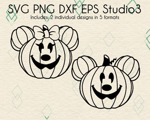 Download Mickey Mouse Minnie Mouse Bow Pumpkin Jack O Lantern Svg Disney Digital File Silhouette Head Eps Png Cricut Cutting Vinyl Halloween Cute Clip Art Art Collectibles