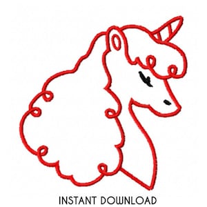 Unicorn Machine Embroidery Design. 4 Sizes in PES, DST, JEF, etc. Cute Cartoon Pony File. Kawaii Animal Embroidery File. Instant Download