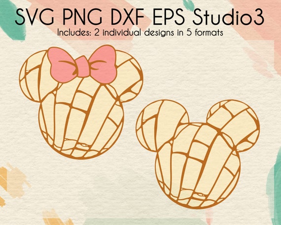 Mickey Minnie Mouse Pan Dulce Concha Svg Files Couples Etsy
