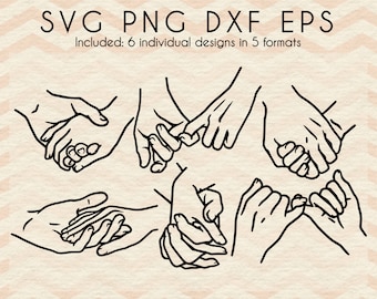 Couple Hands Cut Files | I Love you Design | Best Friends SVG | Hand Holding SVG | Digital Download | svg dxf png eps studio