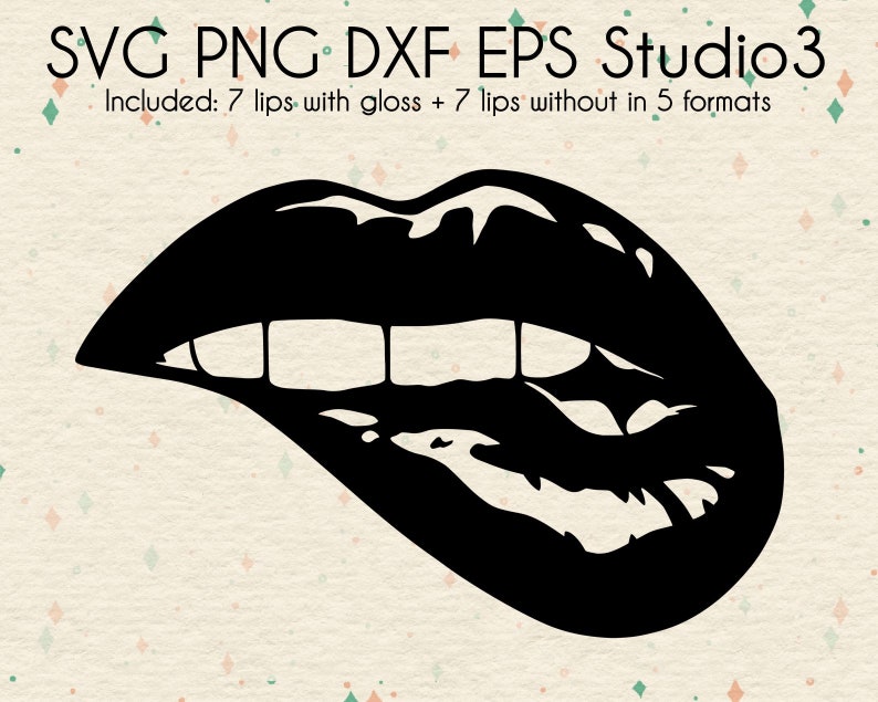 Rainbow Lips SVG Cut Files Kiss Lips Design Sexy Biting - Etsy