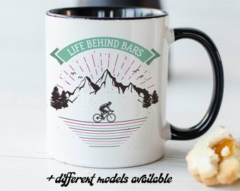 Life Behind Bars - Cycle Mug - Road Cycle Mug - Cool Biking Mug - Bike Rider Mug - Cycling Mug - Bike Racer Gift - Cycle lovers - Bicycle