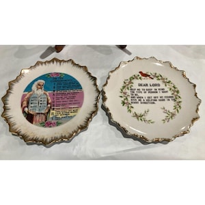 set of 2 vintage, religious plates