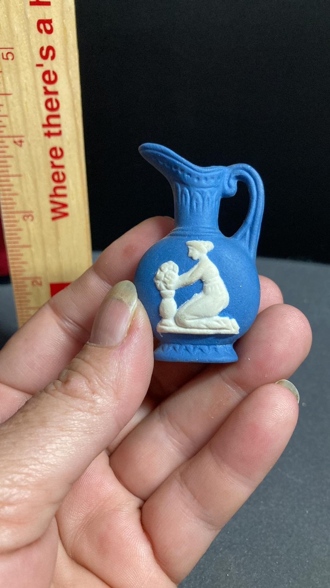 Made Japan - Miniature 2'' Wedgewood Blue and White Jasperware