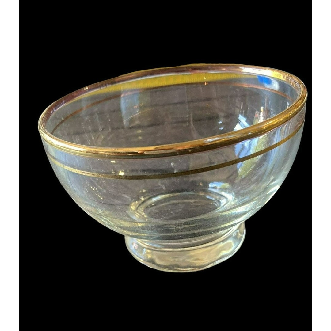 Vintage Libbey Gold Rimmed Mcm Dessert Bowls - Etsy