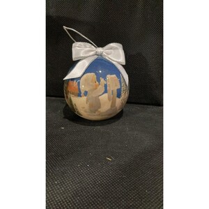 Vintage Enesco Kugel Ornament 1991 Kostbare Momente Decoupage 3&quot;