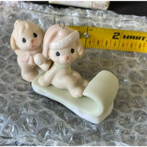 precious moments puppies on sled ornament