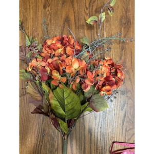 Autumn Artificial Hydrangea Bouquet For Home Decor 23&quot;