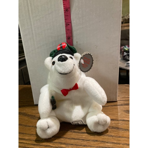 Vintage 1997 Coca cola Classic Polar Bear Beanie Plush With Hat Coke Bottle Etsy UK