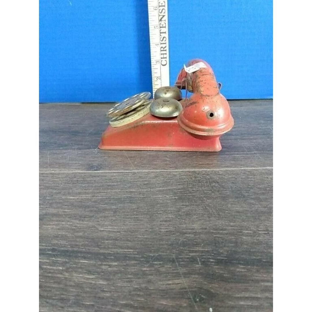 Vintage GONG BELL Speed Dial Tin Toy Phone Etsy
