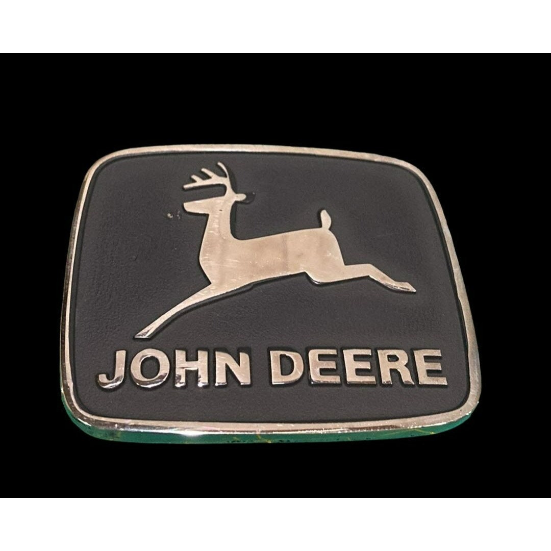 John Deere Belt Buckle 1968 Leaping Deer Trademark Logo Etsy