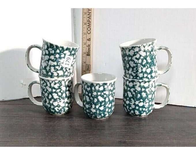 Pine Cone Tienshan Folk Craft Spongeware Dinner Plates Set of Etsy