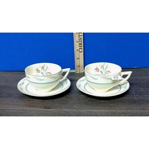 2 VINTAGE enoch WEDGWOOD Cups + SaucersS Fanfare ALBERT Wagg