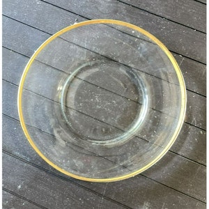 Gold Rim Glass Plate Vintage Clear 8&#39;&#39;  plate Classic Design