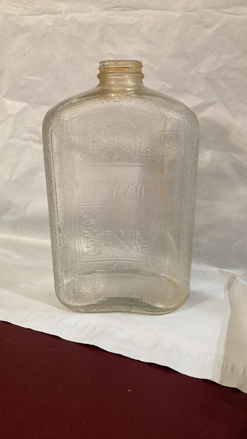 Vintage Half Gallon Clear Glass Water Jug Etsy