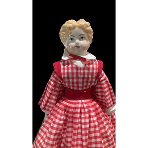 22&#39;&#39; vintage low brow &#39;&#39;German&#39;&#39; china doll, blond hair ,blue eyes, Milano # 89