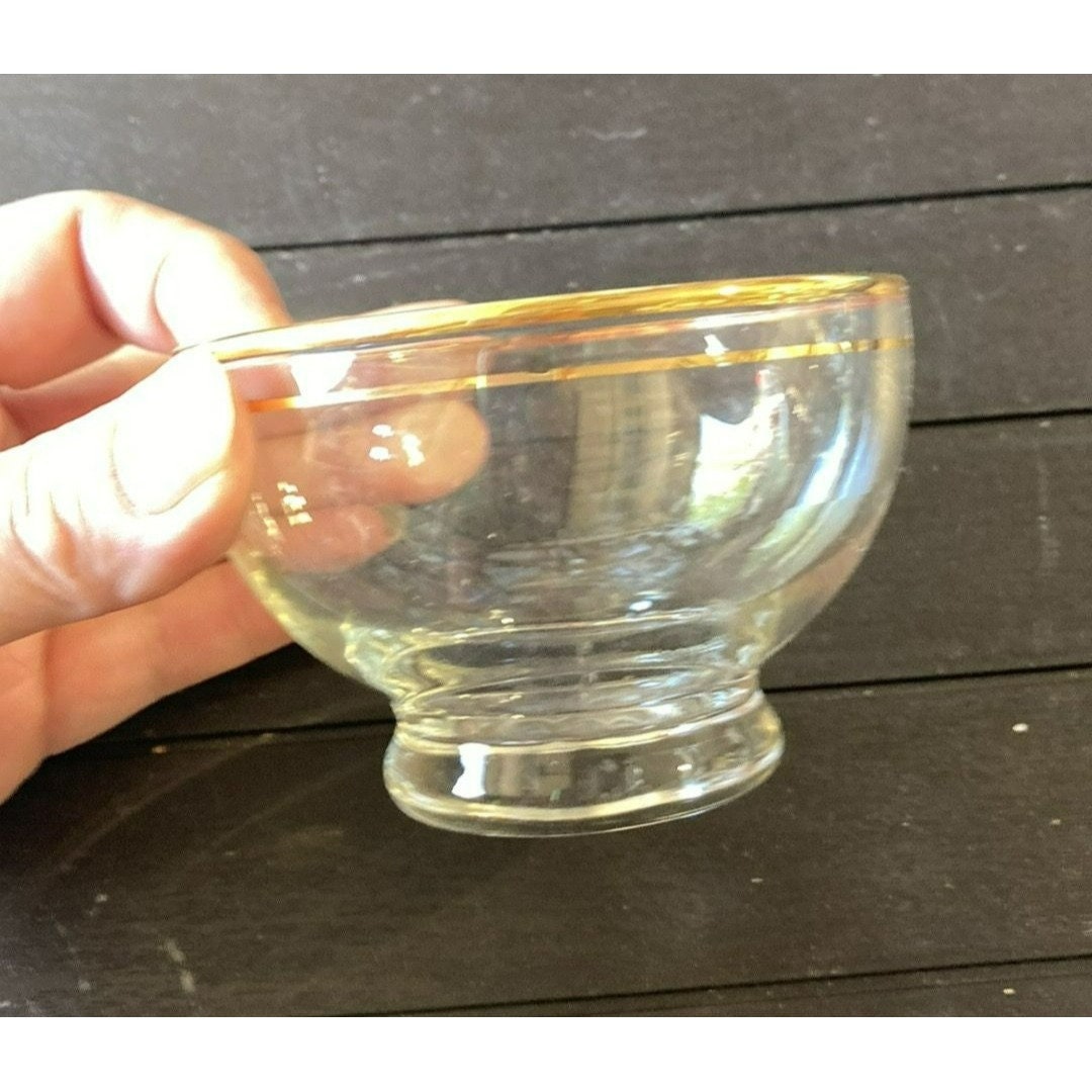 Vintage Libbey Gold Rimmed Mcm Dessert Bowls - Etsy