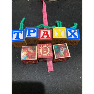vintage wooden block ornaments/ decoration
