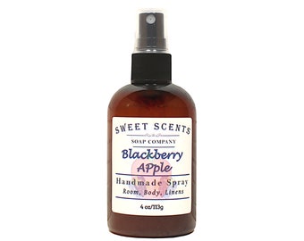 Handmade Blackberry Apple Scent Spray: Body, Room, Linen - 4 oz