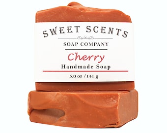 Cherry Handmade Soap -  Homemade Bar Soap - Scented Soap