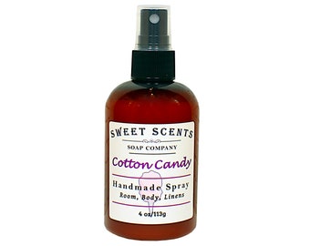 Handmade Cotton Candy Scent Spray: Body, Room, Linen - 4 oz