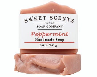 Handmade Peppermint Soap with Essential Oil & Kaolin Clay