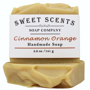 Handmade Cinnamon Orange Soap: Vegan Essential Oil Soap (5.0 oz) image 1