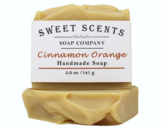 Handmade Cinnamon Orange Soap: Vegan Essential Oil Soap (5.0 oz)