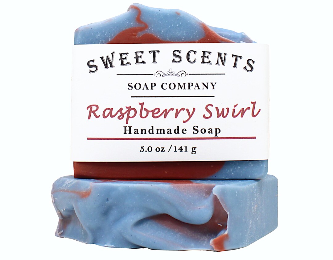 Handmade Soap - Raspberry Swirl Homemade Bar Soap - Etsy