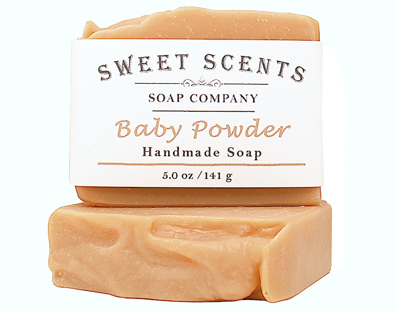 Baby Powder Soap Handmade Soap, Bar Soap, Cold Process Soap, Vegan Soap, Homemade Soap, Scented Soap image 1