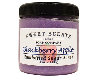 Blackberry Apple Sugar Scrub: Handmade Exfoliating Body Polish