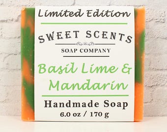 Handmade Soap - Basil Lime & Mandarin - Sweet Scents Limited Edition