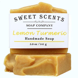Lemon Turmeric Handmade Soap - Handmade Soap, Essential Oil Soap, Cold Process Soap, Vegan Soap, Homemade Soap, Natural Soap
