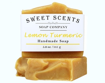 Lemon Turmeric Soap: Handmade Essential Oil Cold Process Soap