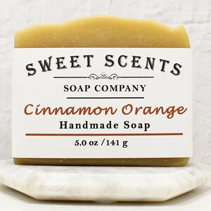 Handmade Cinnamon Orange Soap: Vegan Essential Oil Soap (5.0 oz) image 6