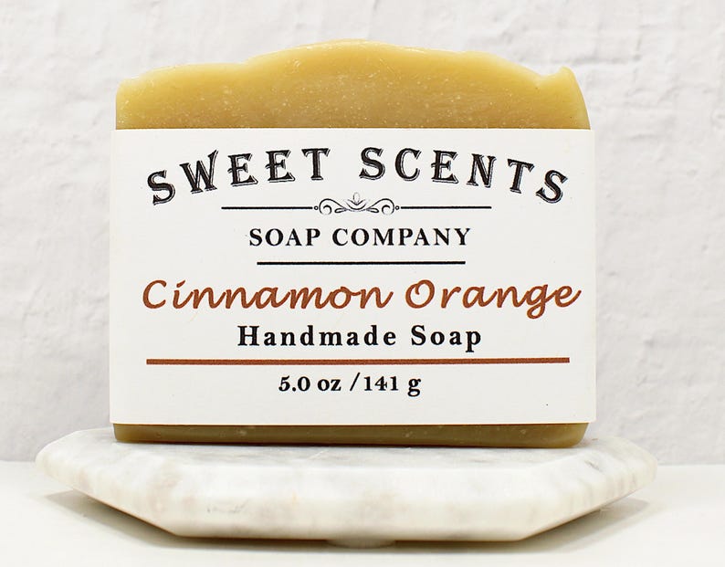 Handmade Cinnamon Orange Soap: Vegan Essential Oil Soap (5.0 oz) image 6