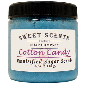 Exfoliating Sugar Scrub - Cotton Candy Exfoliating Scrub / Body Scrub / Bath Scrub / Shower Scrub / Body Polish