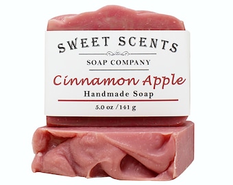 Cinnamon Apple Soap - Bar Soap, Handmade Soap, Cold Process Soap, Vegan Soap, Homemade Soap, Scented Soap