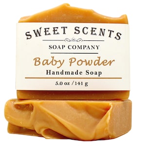 Handmade Baby Powder Scented Soap: Vegan Cold Process Bar